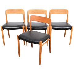 Set of Four Danish Oak Niels O. Møller Dining Chairs Model 75