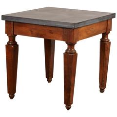 Italian Square Table Gray Slate Top