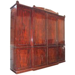 Period Regency Mahogany Armoire Wardrobe Linen Press 3