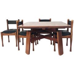 Silvio Coppola, Dining Table with Four Chairs, Bernini Edition, Signed, 1960
