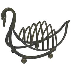 1960s, Maison Jansen Style Brass Swan Letter Organizer 7