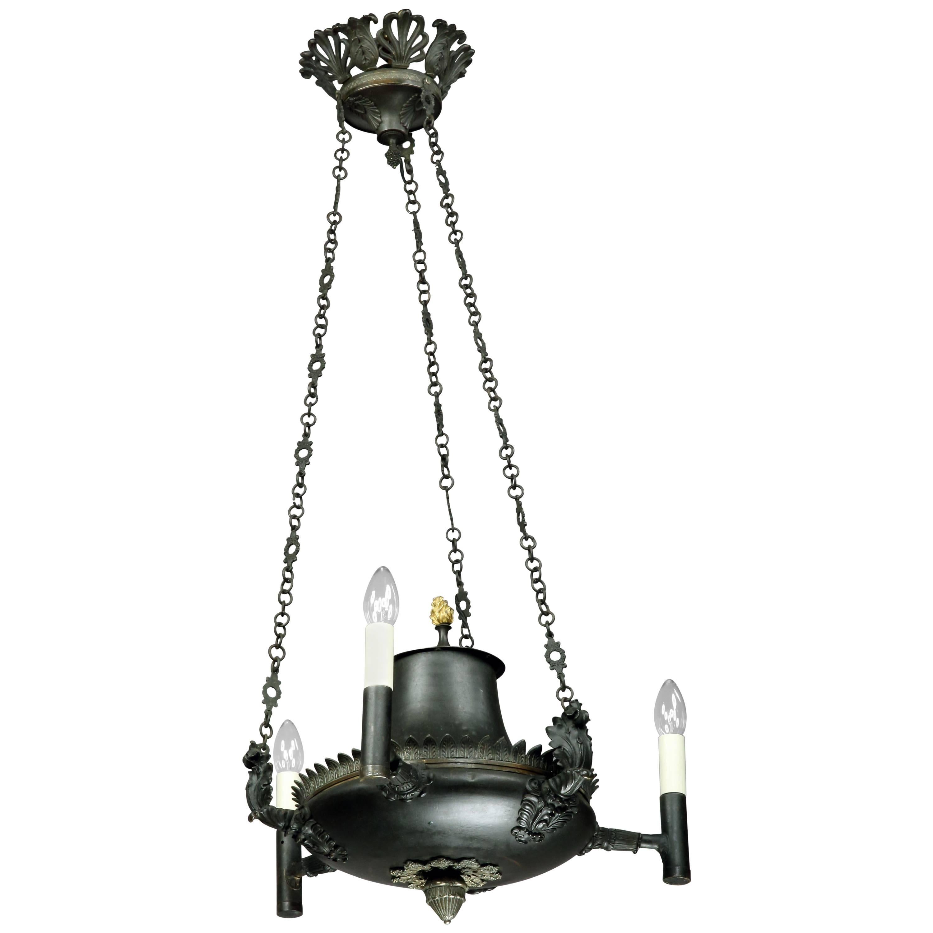 19th Century French Bronze Colza Light For Sale