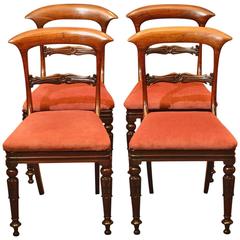 Regency Set of Four Rosewood Antique Dining Chairs, circa 1820