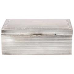 Art Deco Continental Silver '.800' Tuxedo Striped Table Box 1
