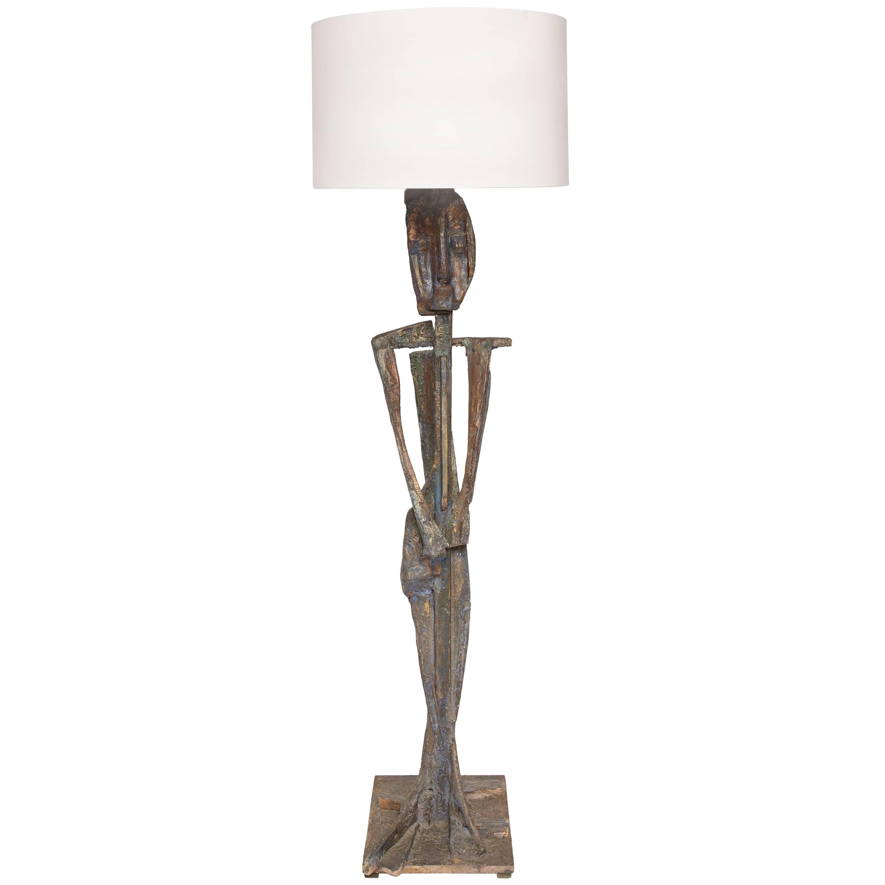 Smokey Tunis Mid-Century Sculptural Floor Lamp