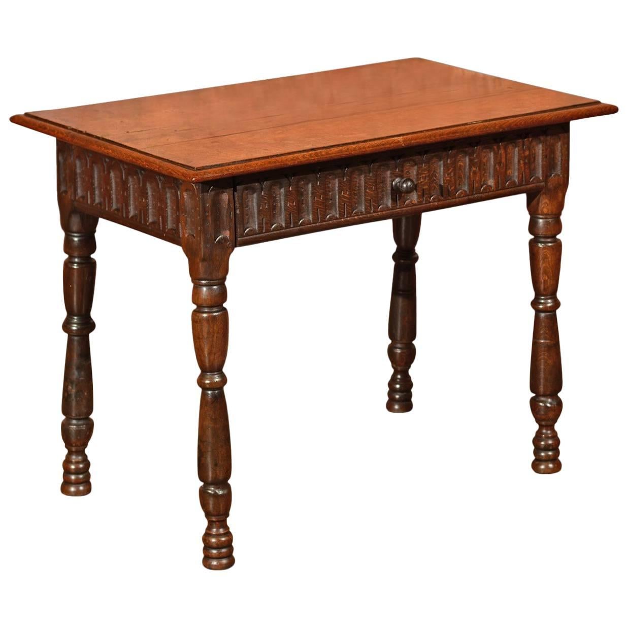 Victorian Oak Antique Side Table, circa 1860