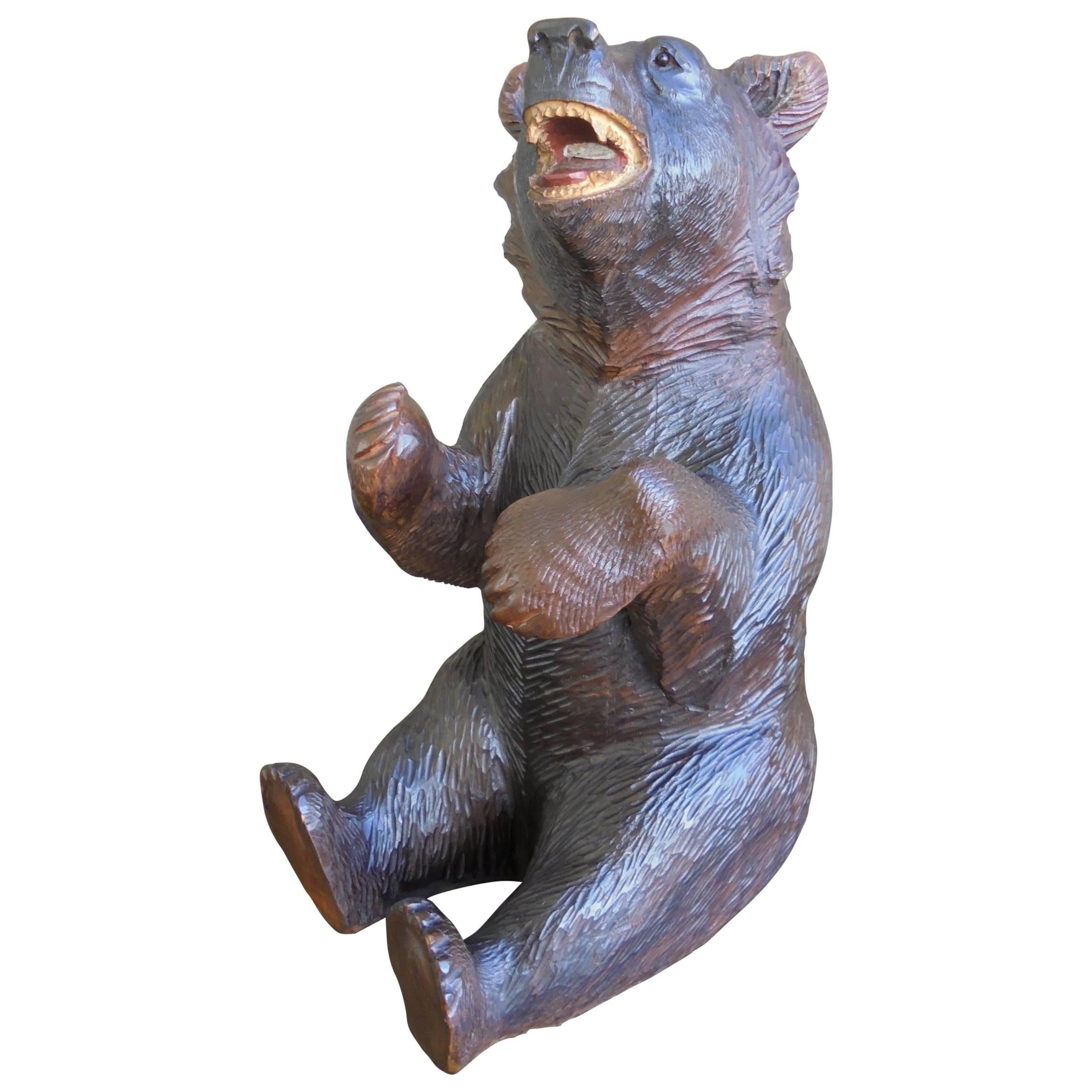 Antique Carved Black Forest Bear