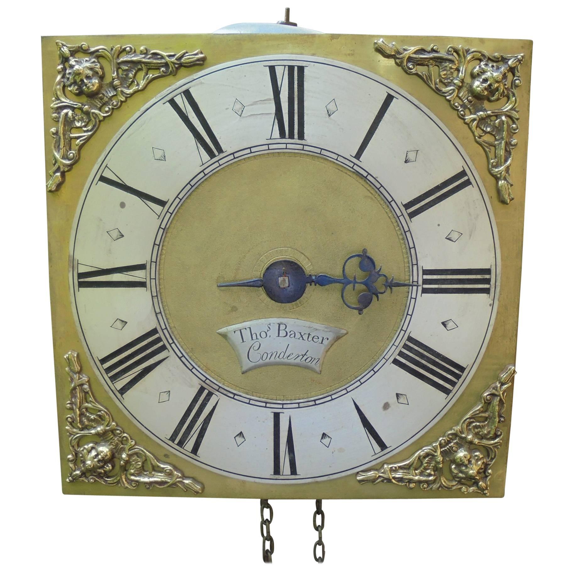 Antique Hook and Spike Wall Clock Thomas Baxter Condereton For Sale