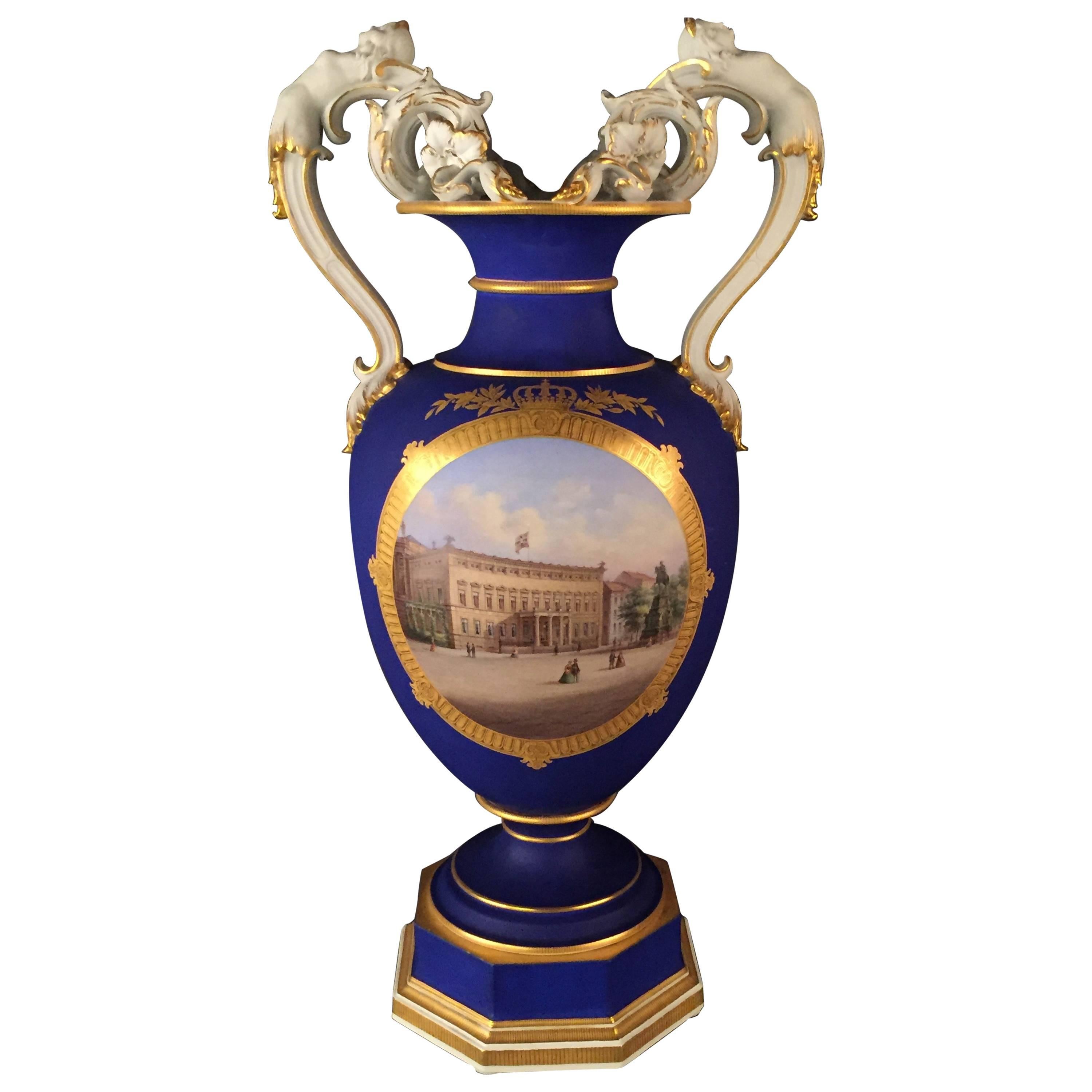 19th Century Huge KPM Berlin Vase Rare
