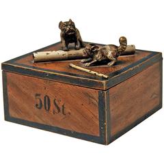Vienna Bronze Tobacco Box with Dogs Pugs by Franz Bergman'n', circa 1890-1900 5