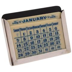 Antique 20th Century Small Silver Calendar
