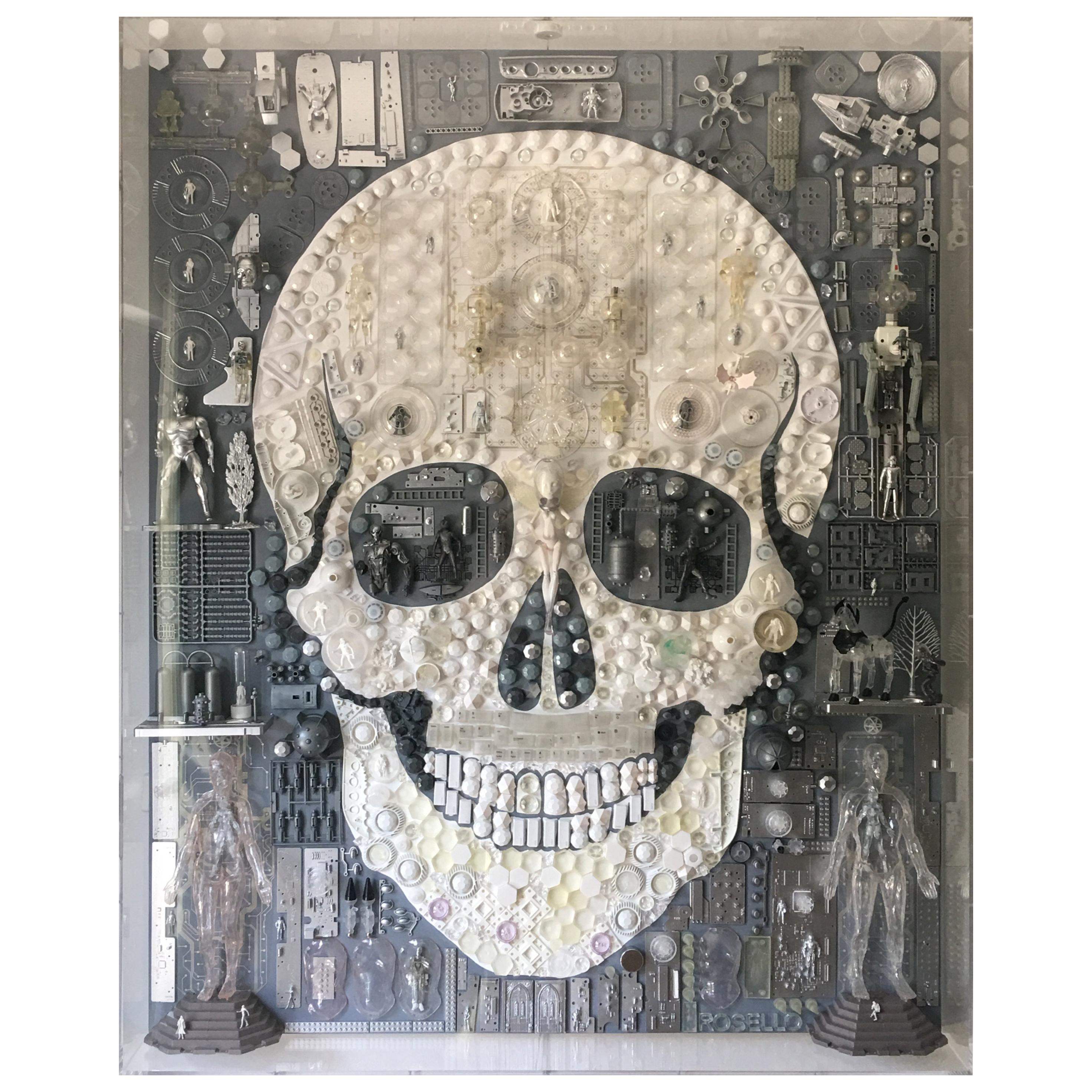 Huge Acrylic Boxed Art by Rosello “Skull”