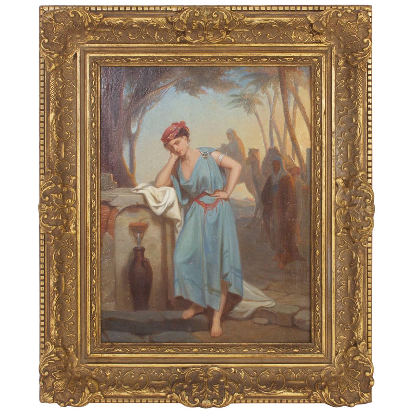 Illuminating 19th Century Oil on Board Orientalist Painting