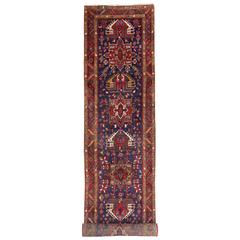 Vintage Persian Heriz Runner with Modern Tribal Style 4