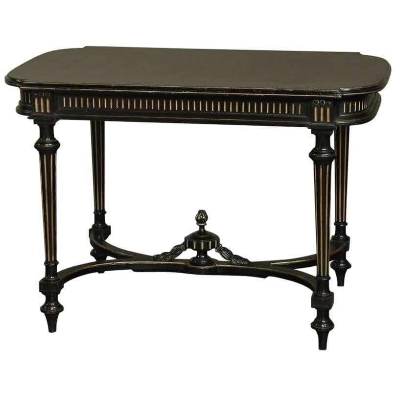 19th Century Neoclassical Ebonized End Table