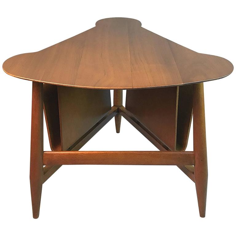 Edward Wormley For Dunbar Wedge Shaped Table In Sap Walnut Edward Wormley For Dunbar Wedge Shaped Table In Sap Walnut Malabar