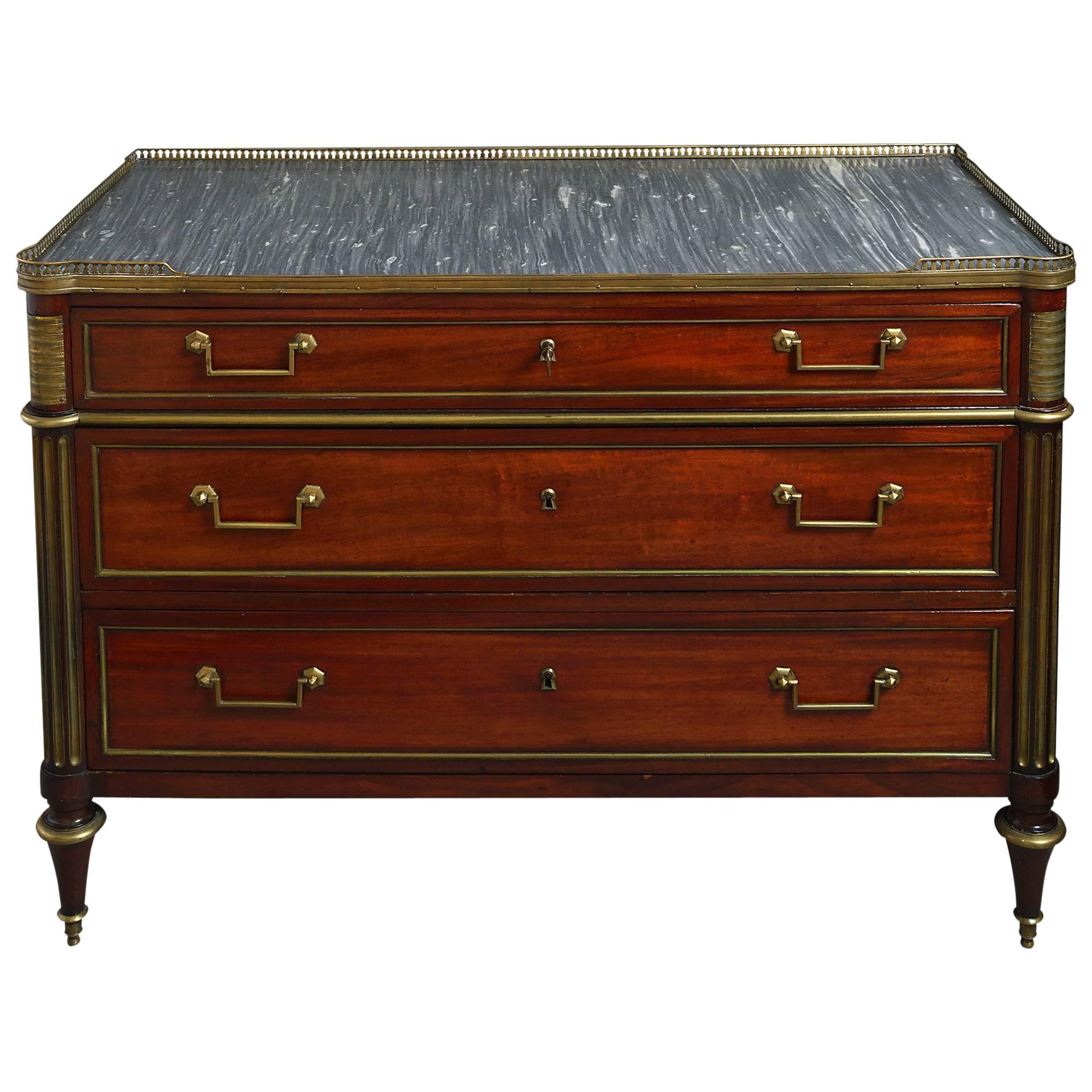 Late 18th Century Louis XVI Period Mahogany Commode