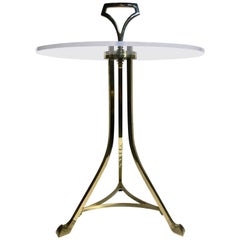 Vintage Mid-Century Brass and Lucite Top Cigarette, Side or Drinks Table