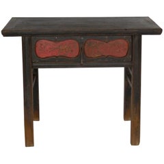 Qing Dynasty Painted Console with Drawer