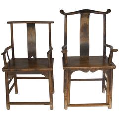 18th Century Qing Dynasty Chinese Woman and Man's Chairs 9
