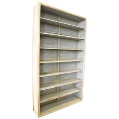 Spanish Open Shelf Painted Bookcase Made with Reclaimed Wood