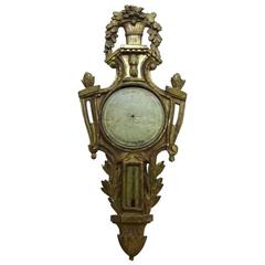 Louis XVI Painted and Giltwood Barometer 7