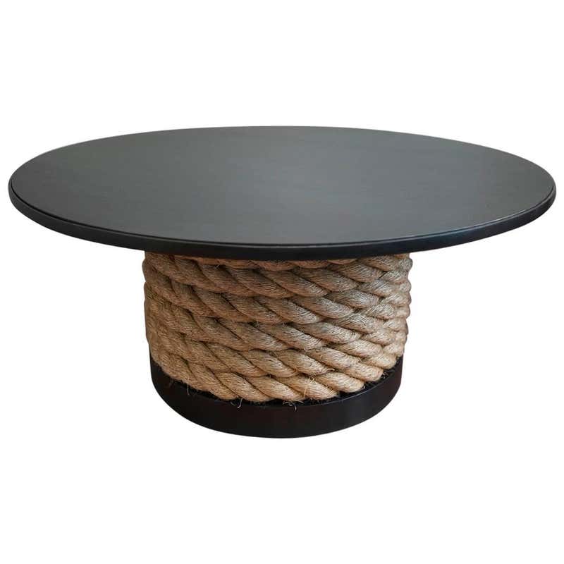 Steel and Rope Coffee Table on castors by Christopher Kreiling Studio ...