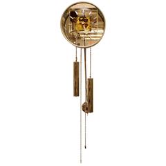 Vintage Mid-Century Modern Pendulum Clock by George Nelson for Howard Miller Chrome