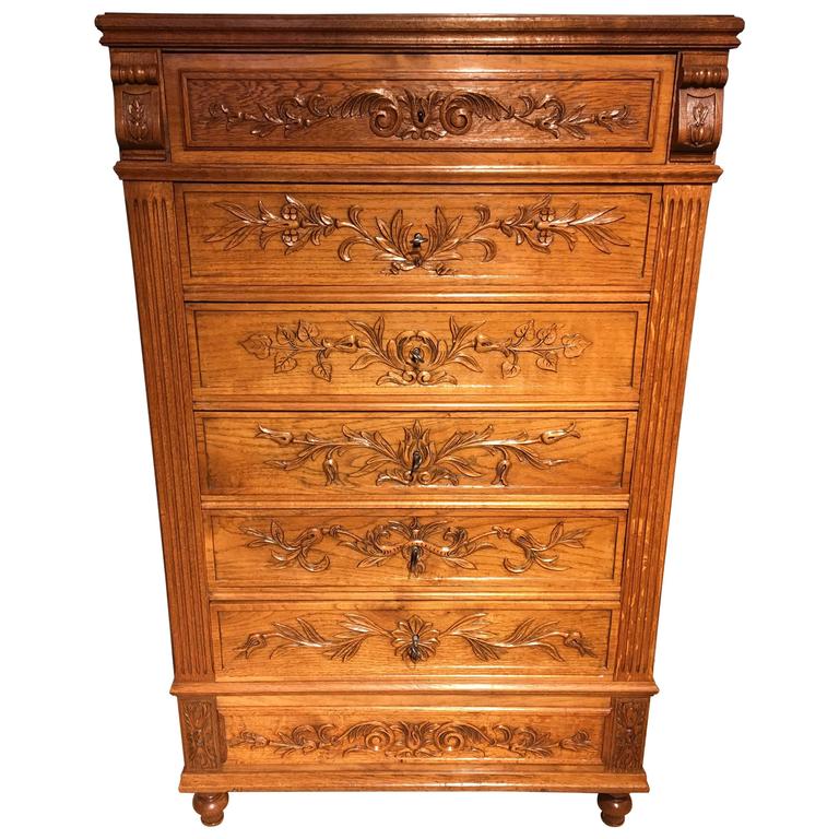 Tall Oak Chest Of Drawers At 1stdibs Tall Oak Chest Of Drawers For