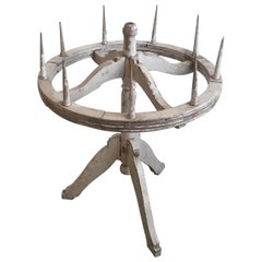 19th Century Painted Wood Round Candelabra