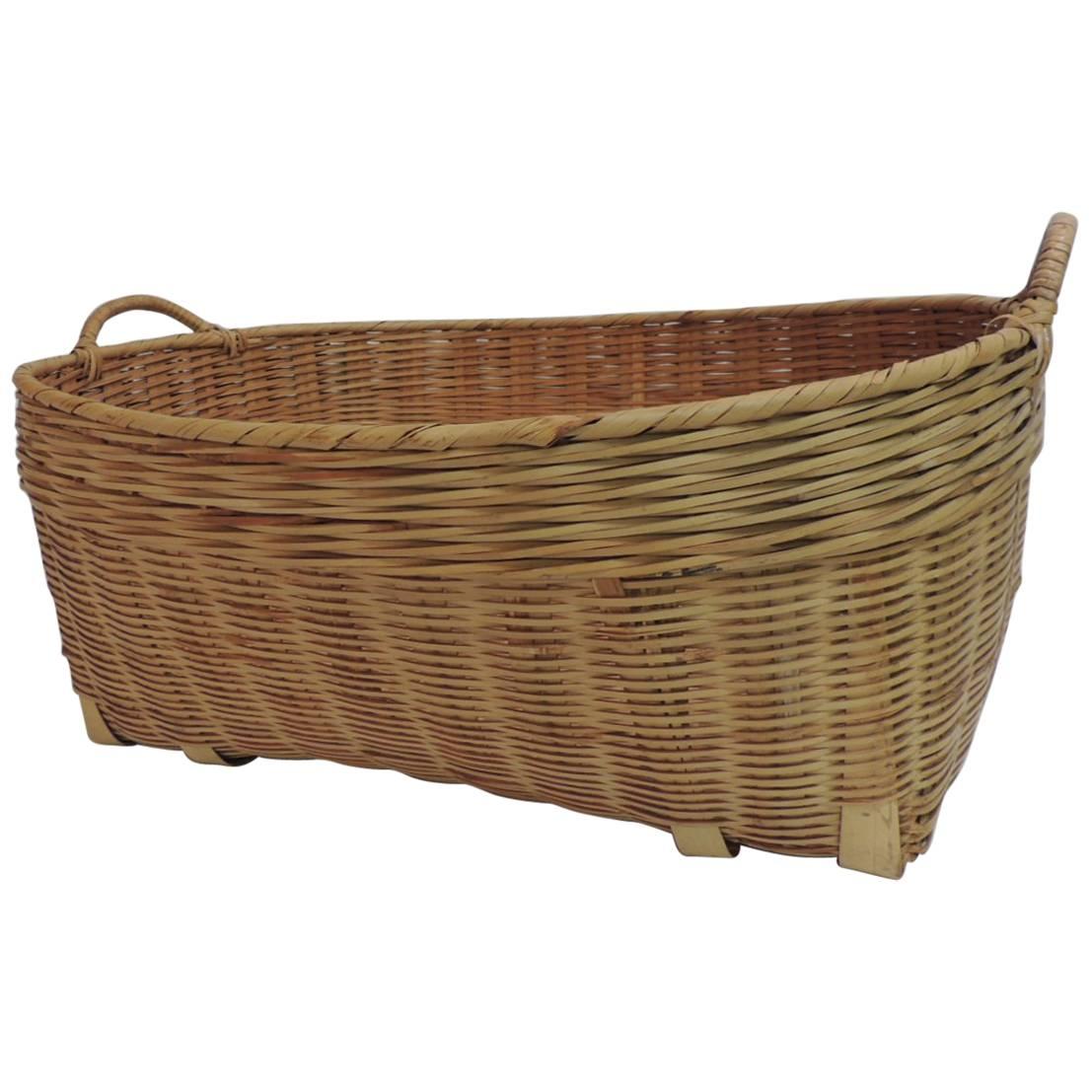 American Country Oval Large Wicker Woven Basket