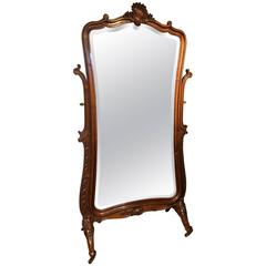 Antique Louis XVI Style Cheval Mirror