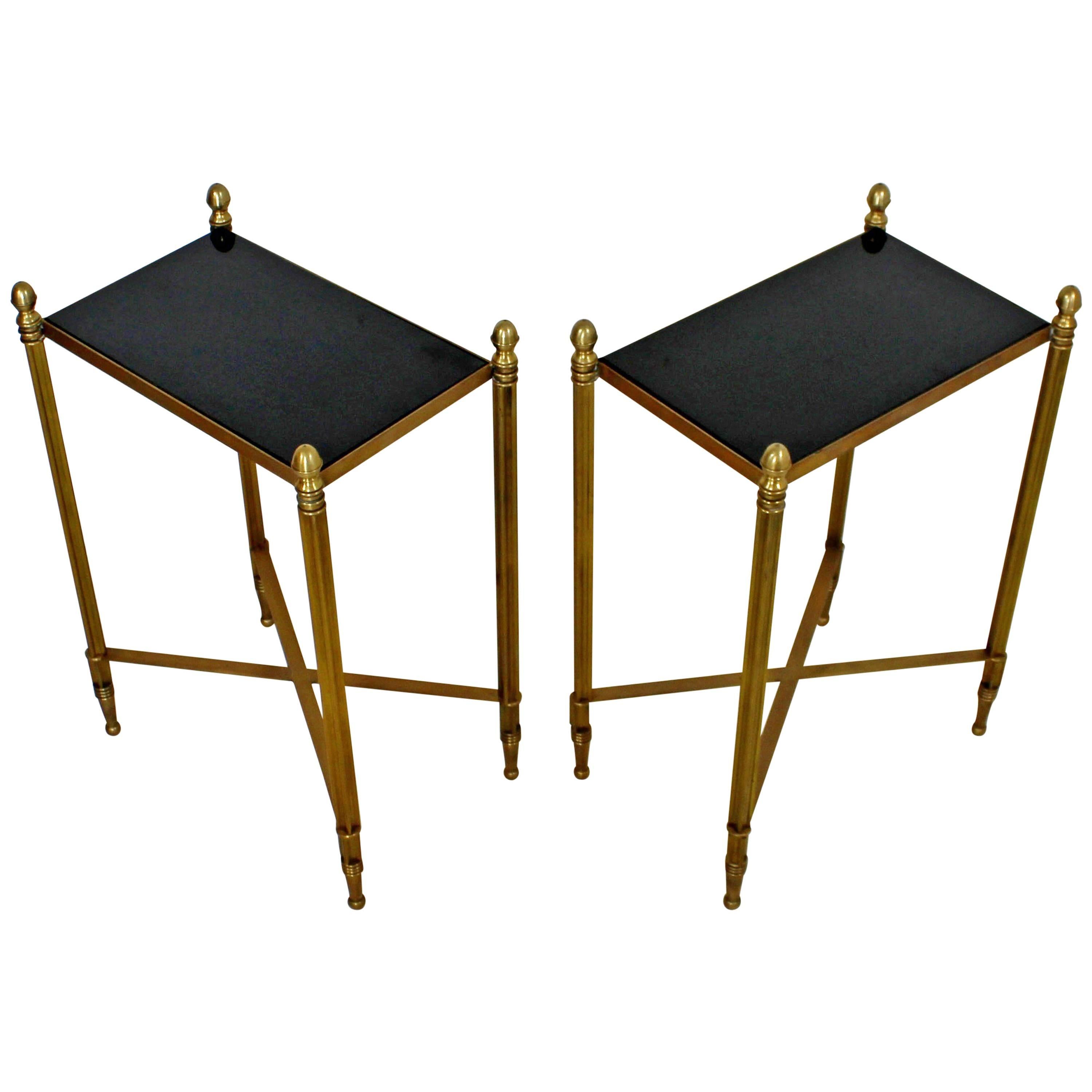 Contemporary Modern Pair of Global Views Bronze Acorn Side End Tables