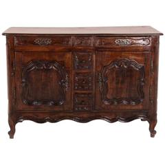 Antique Hand-Carved French Country Buffet, 19th Century