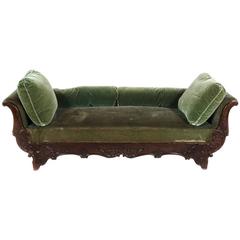 Antique French Walnut Backless Settee, 19th Century