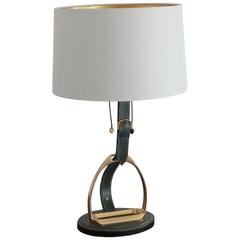 Leather Equestrian Table Lamp by Longchamp