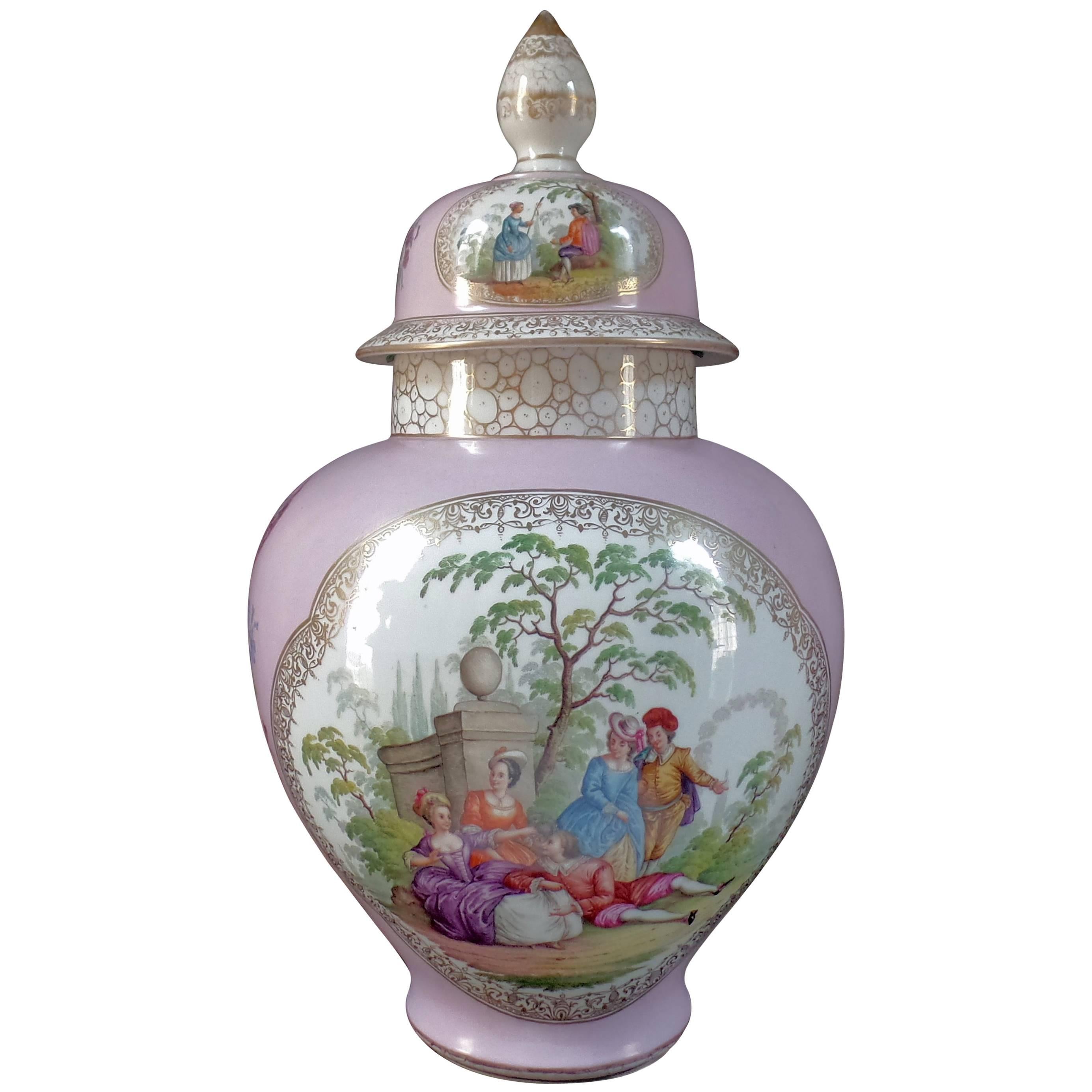 Meissen Augustus Rex Porcelain Ginger Jar For Sale