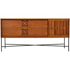 Mid-Century Modern American Walnut Long Dresser, 1960s