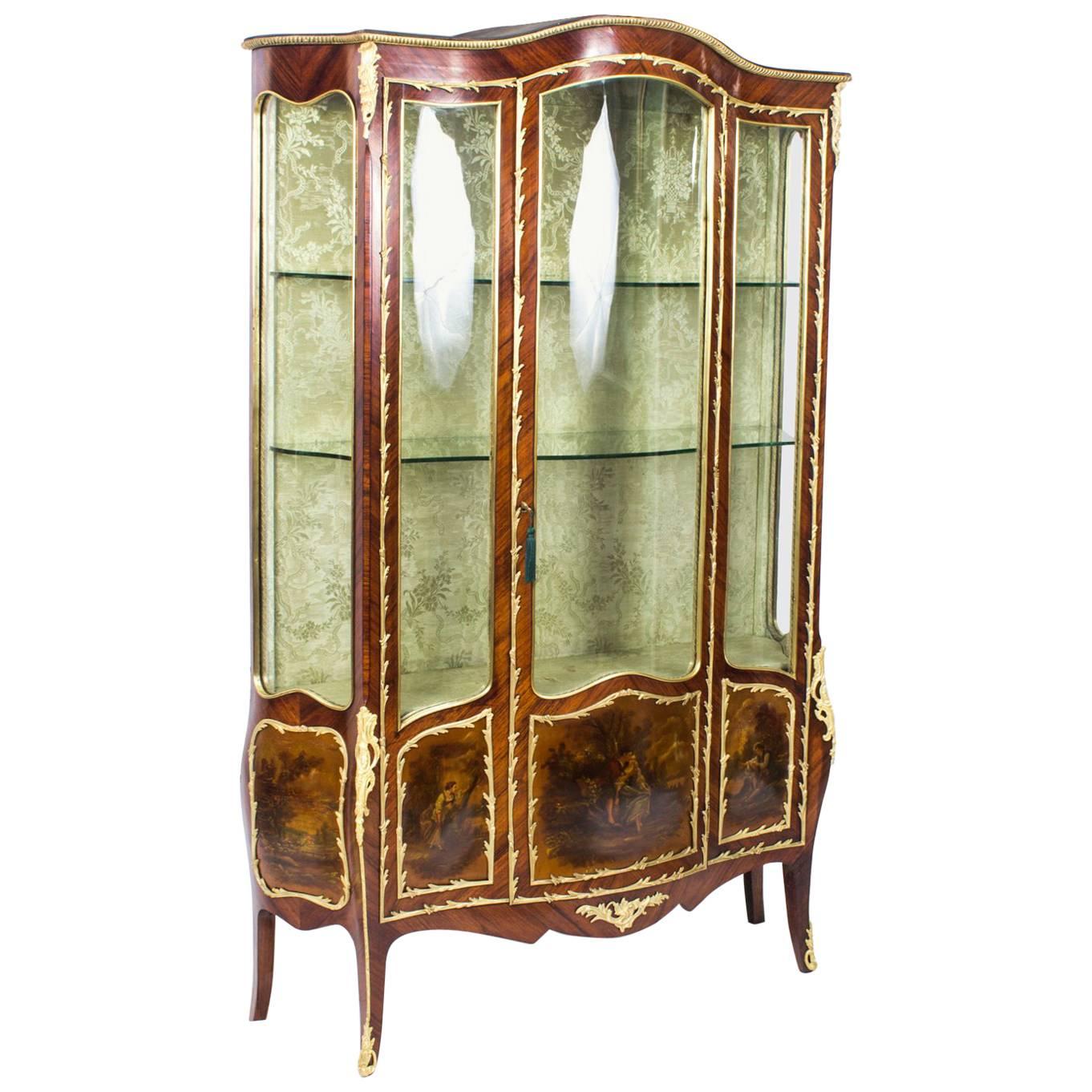 19th Century French Large Vernis Martin Display Cabinet
