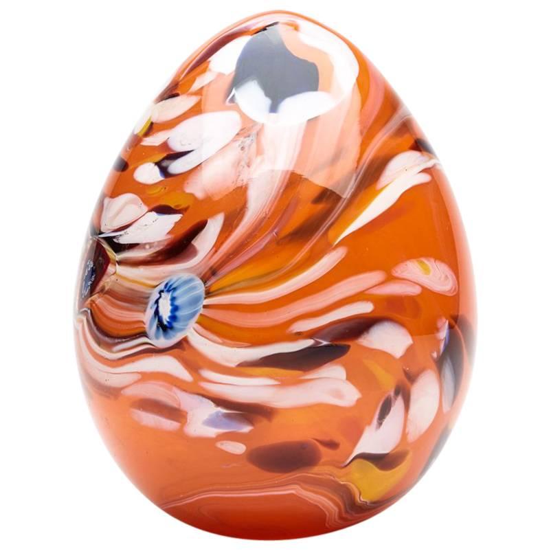Stunning Vintage Murano Art Glass Egg Sculpture 20th Century
