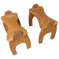 Pair of Wonderful and Handcrafted Anthroposophic Stools or Side Tables