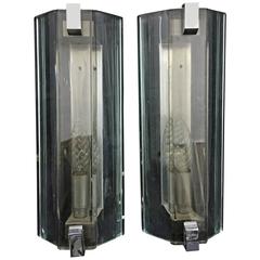 Veca Crystal Wall Sconces, Italy, 1960s 3