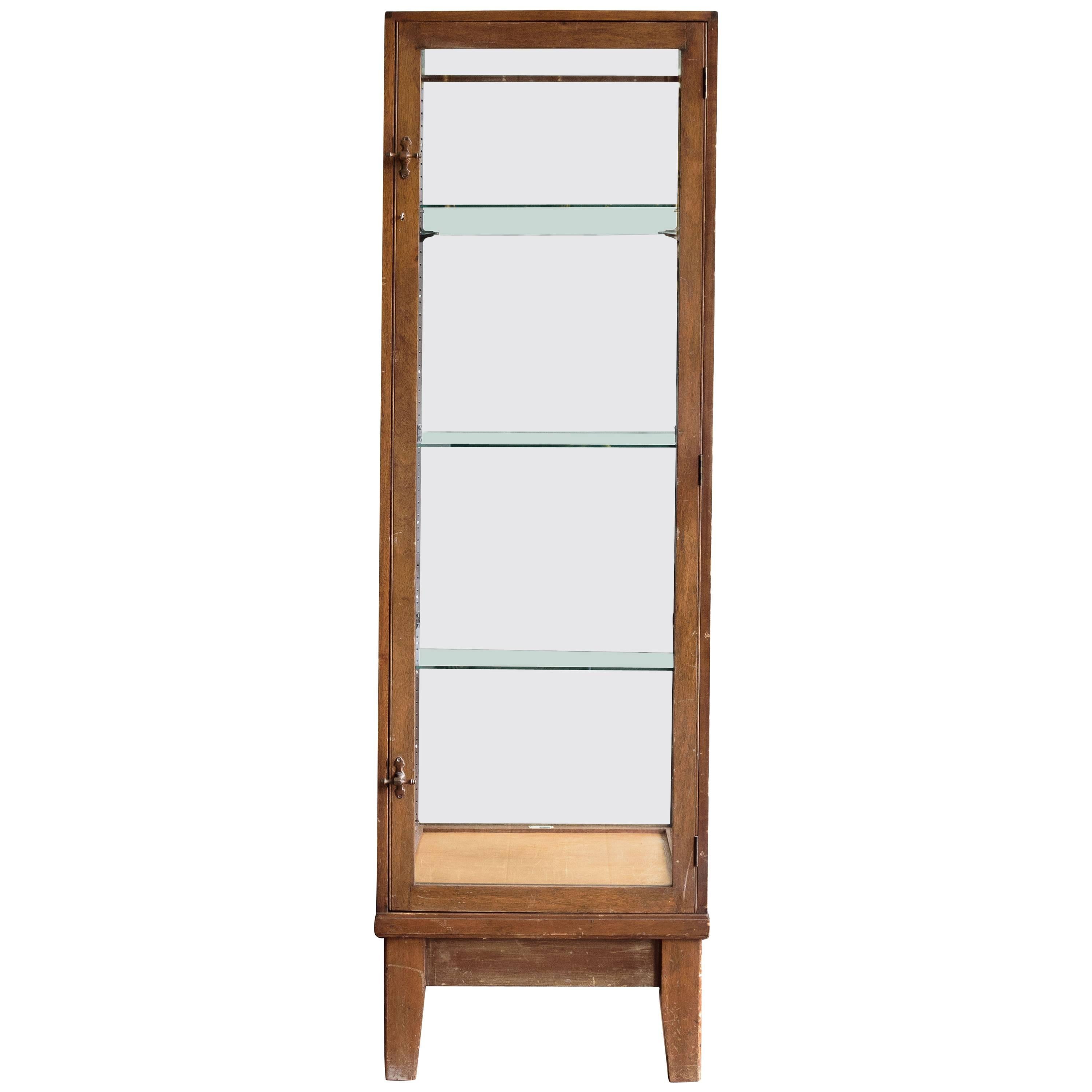 1940s Walnut Display Cabinet