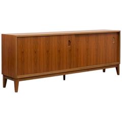 Narrow 1950s Walnut Sideboard, G. Satink for WK