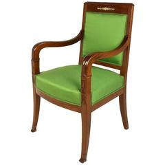 Empire Mahogany Fauteuil or Armchair