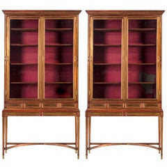 Pair of 20th Century Inlaid Russian Display Cabinets