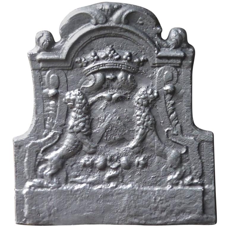 French 'Coat of Arms' Fireback For Sale at 1stdibs