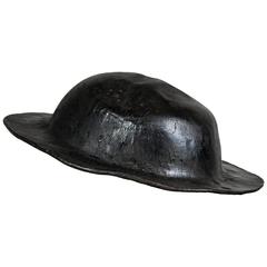 19th Century French Leather Miners Helmet