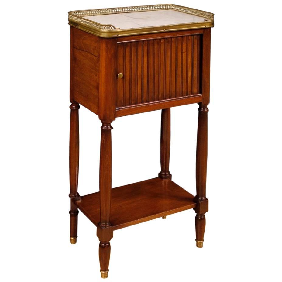 20th Century French Nightstand in Mahogany with Marble Top