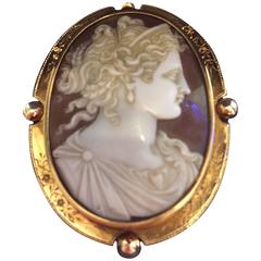 Antique Shell Cameo Brooch, circa 19th Century